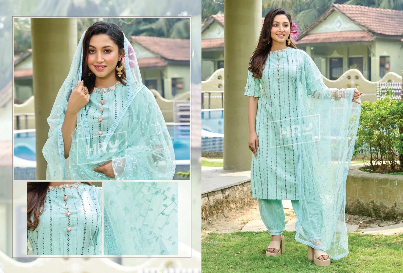 Hru Womanis 37 Cotton Viscose Wholesale Readymade Salwar Suit Catalog — Wholesale Salwar Suits, MPA wholesale from Surat — view 4